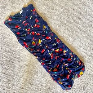 NICHOLAS GATHERED SILK FLORAL Mini DRESS